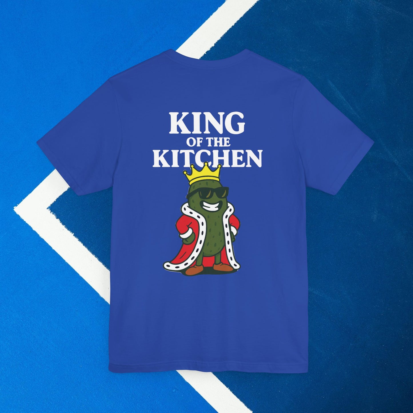 blue king of the kitchen pickleball shirt – back design print