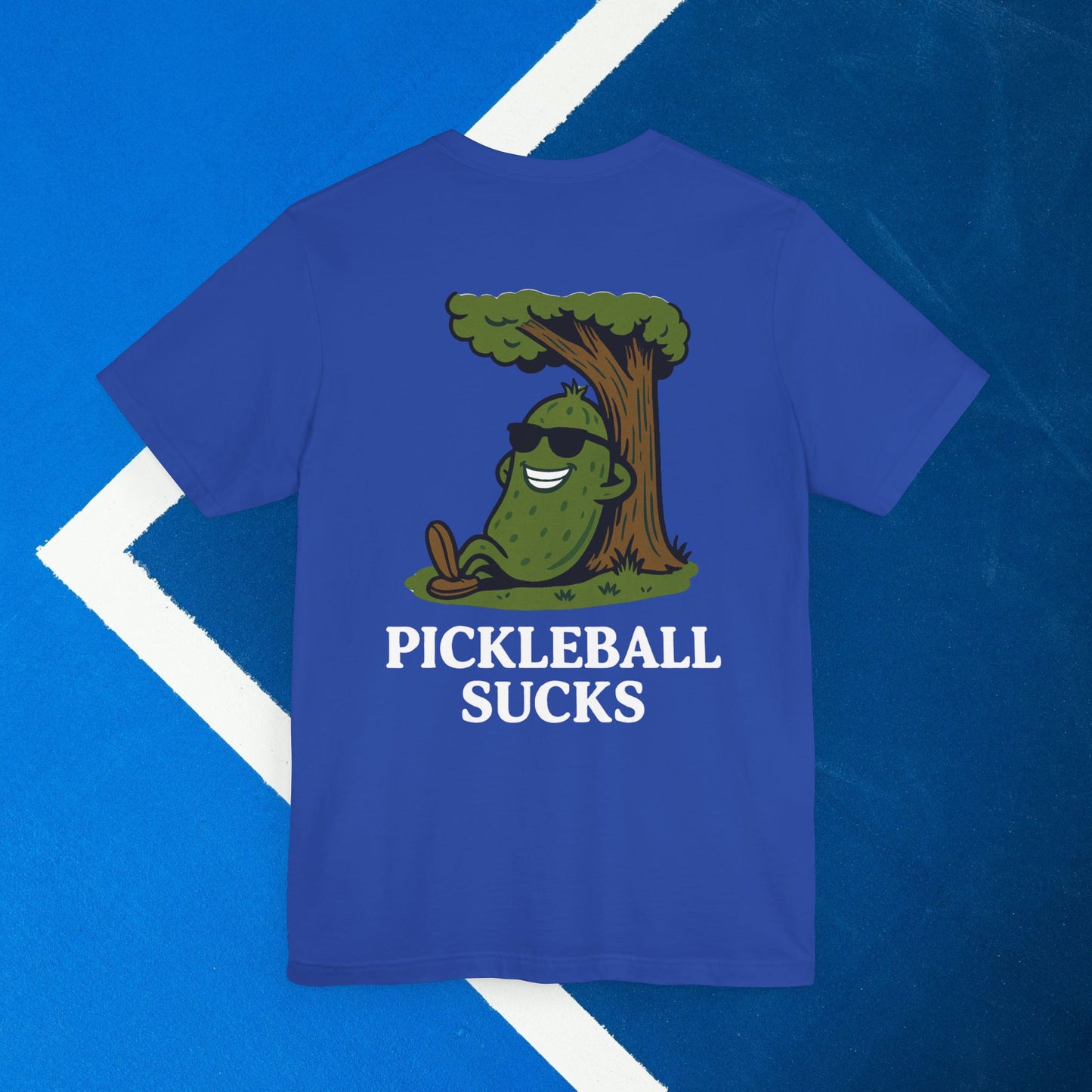 blue pickleball sucks pickleball shirt – back design print