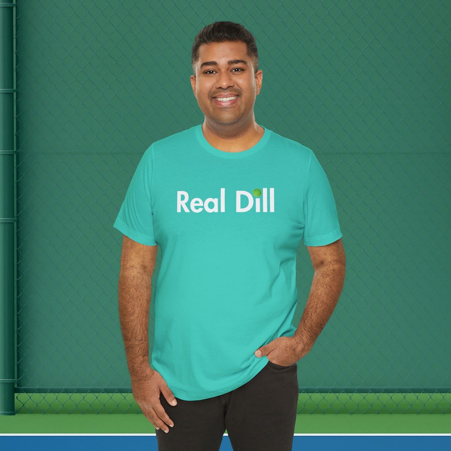 green men's sarcastic pickleball shirt – i'm kind of a big dill front view