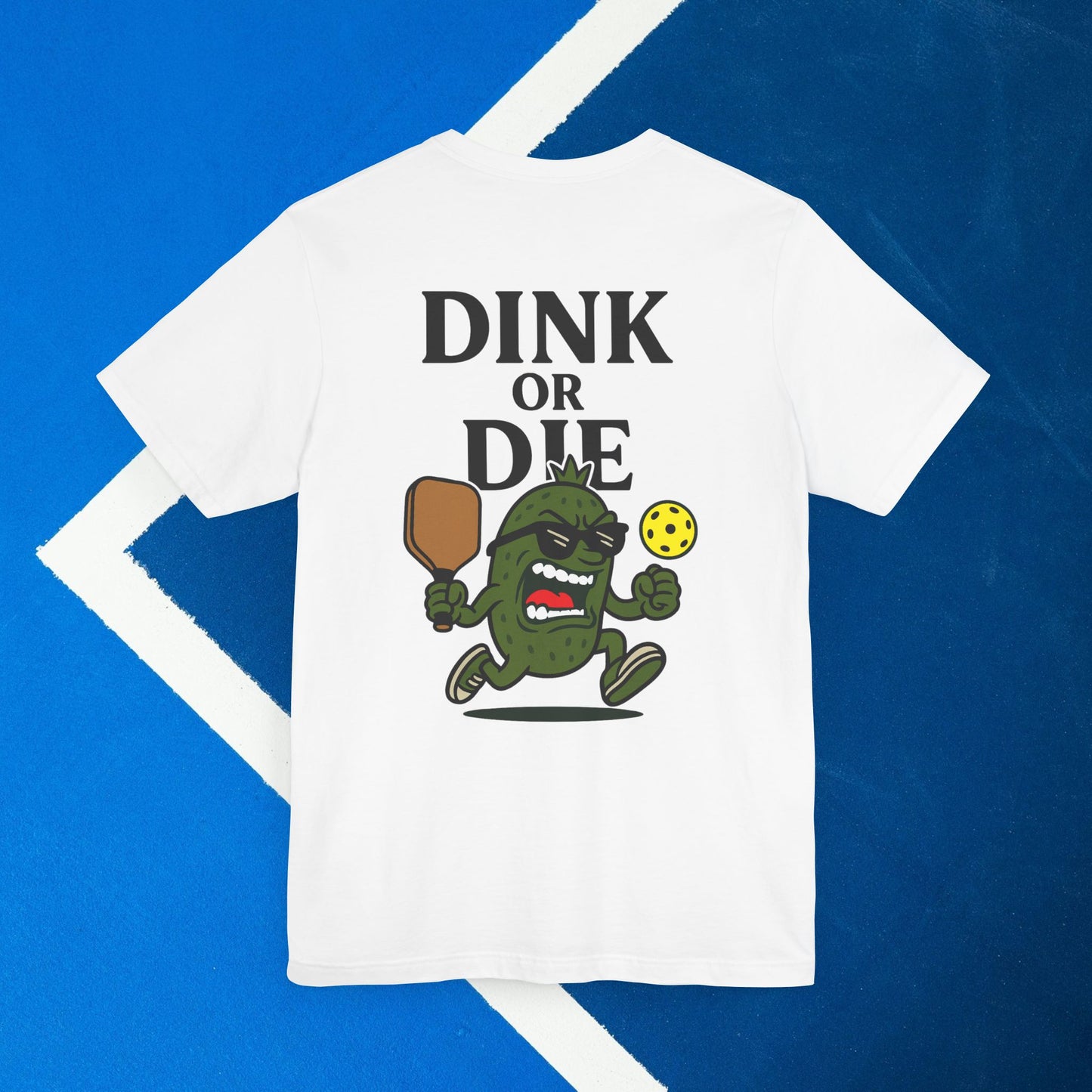 white dink or die pickleball shirt – back design print
