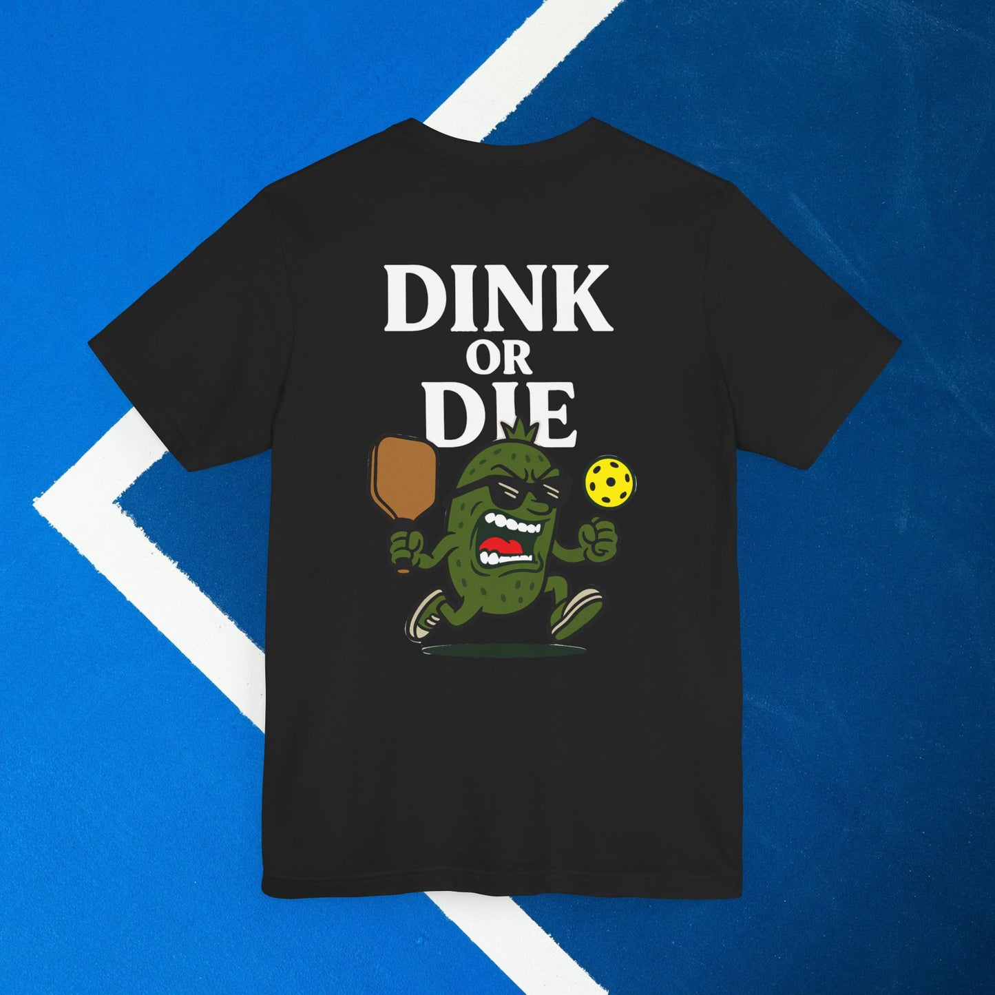 black dink or die pickleball shirt – back design print