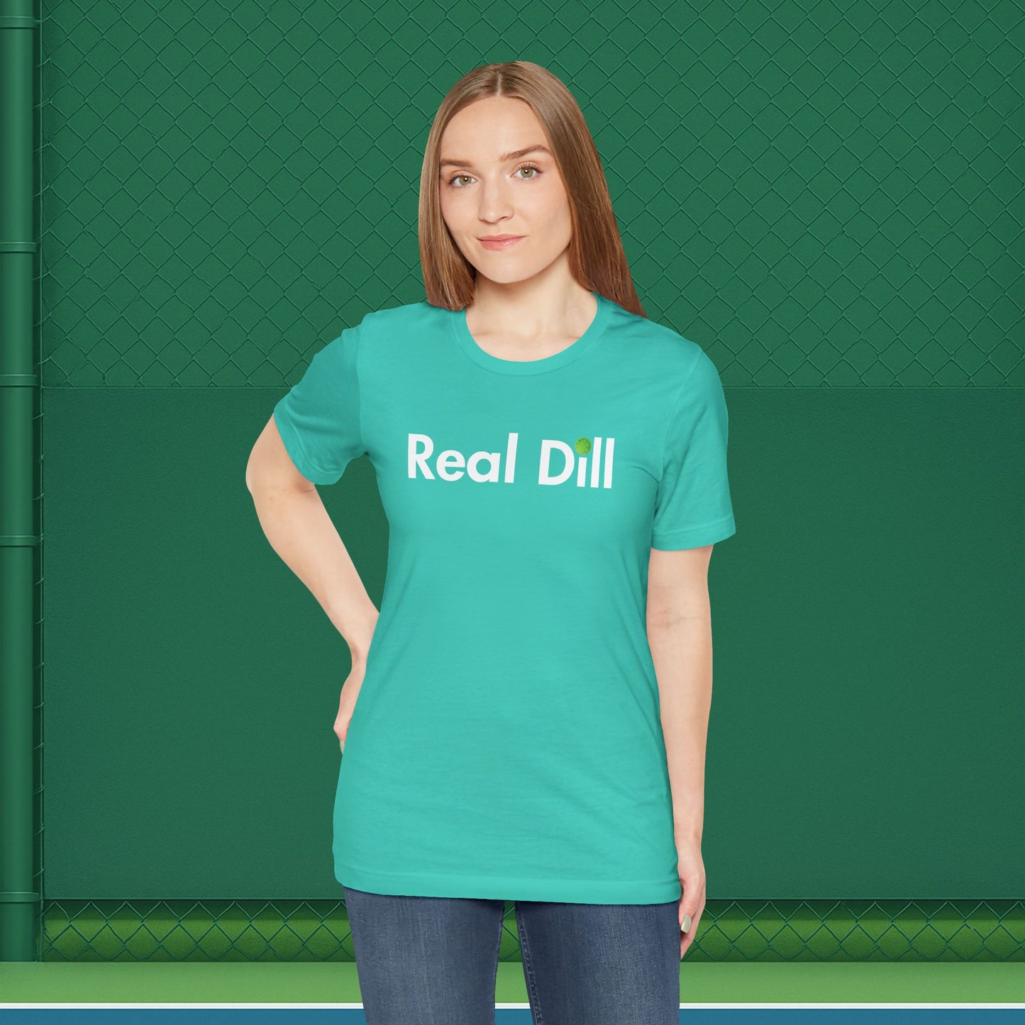 green women's sarcastic pickleball shirt – i'm kind of a big dill front view