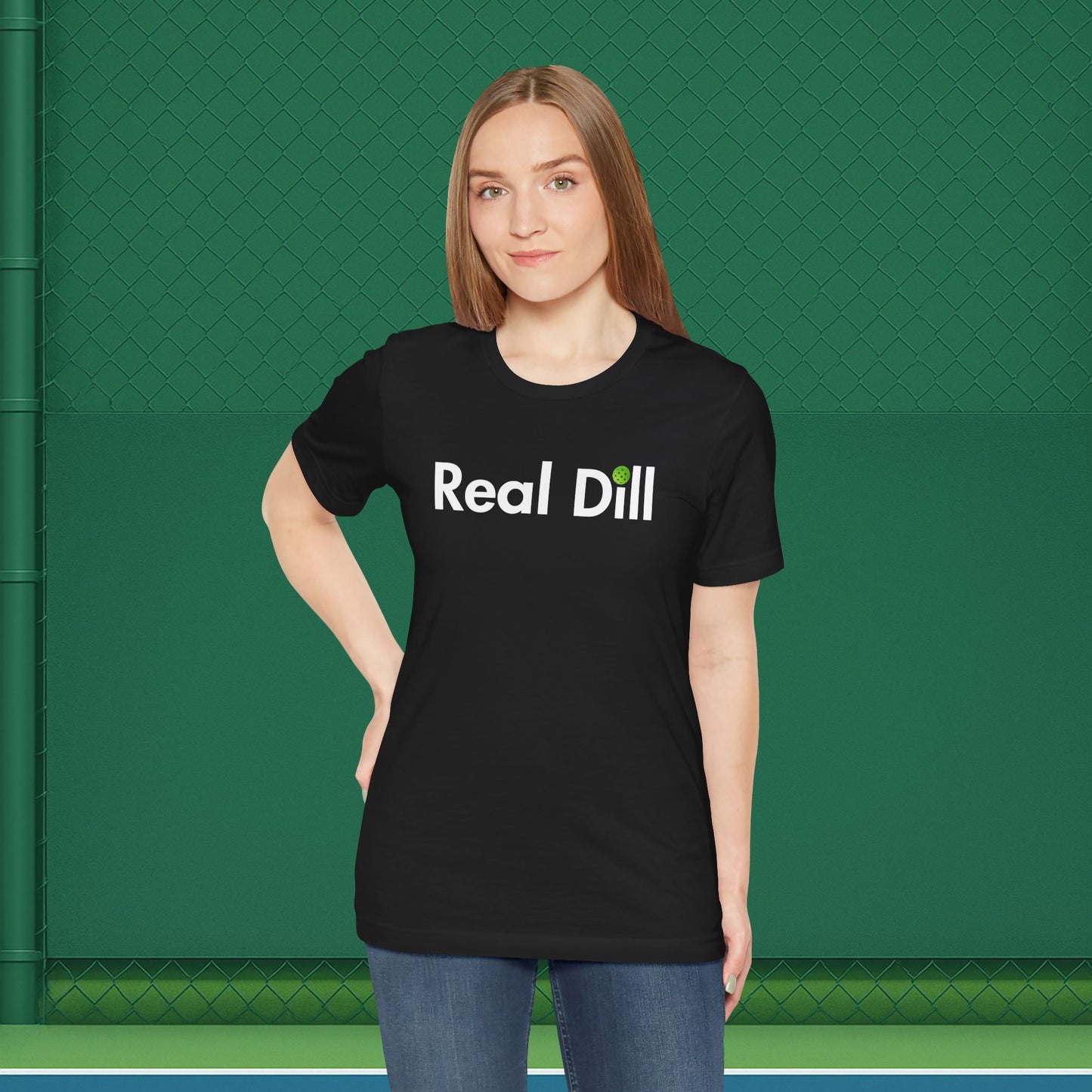 black women's sarcastic pickleball shirt – i'm kind of a big dill front view