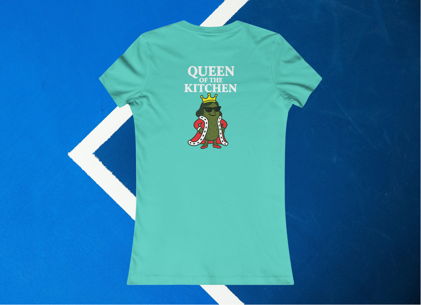 green queen of the kitchen pickleball shirt – back design print