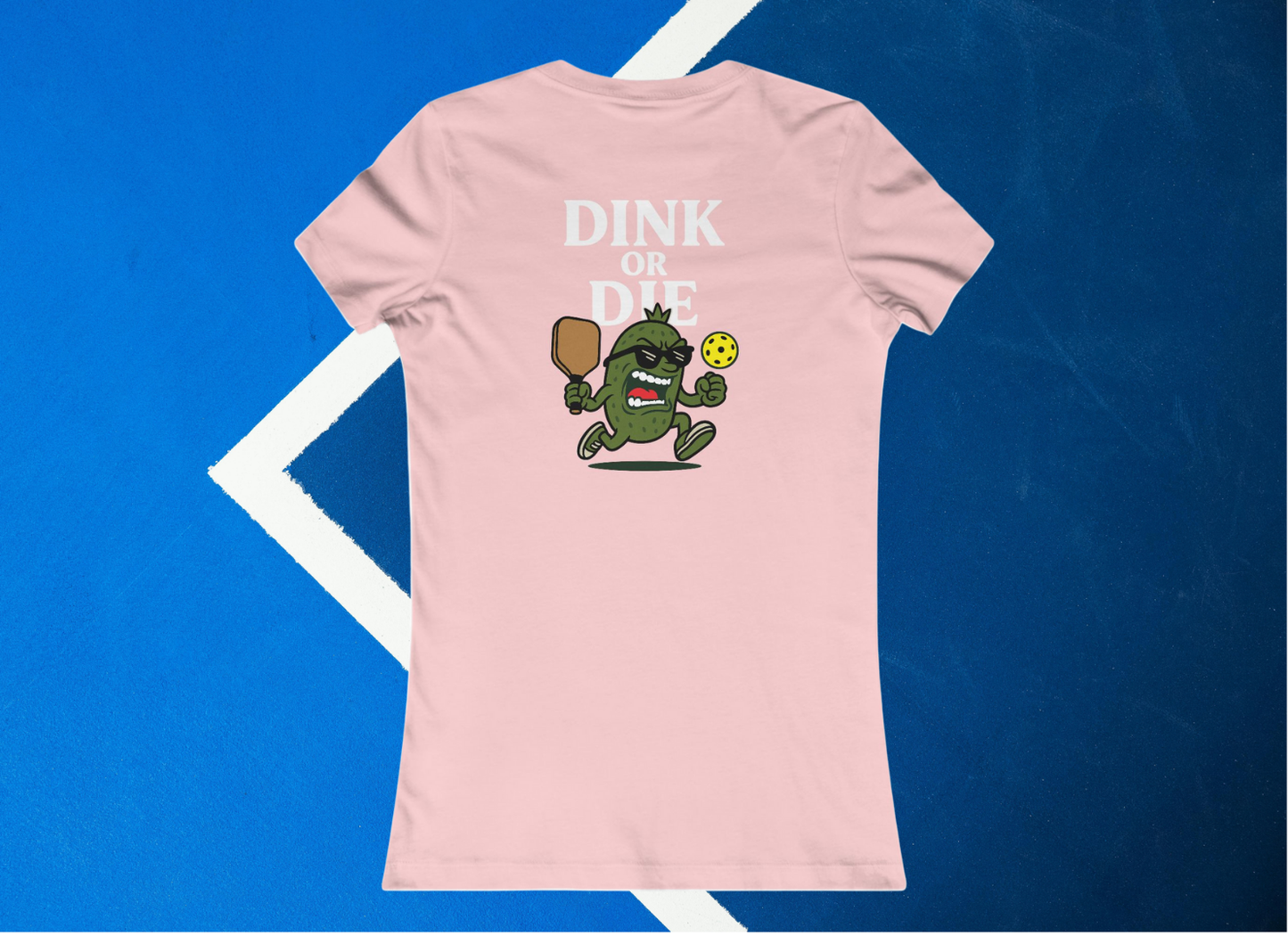 pink dink or die women's pickleball shirt – back design print