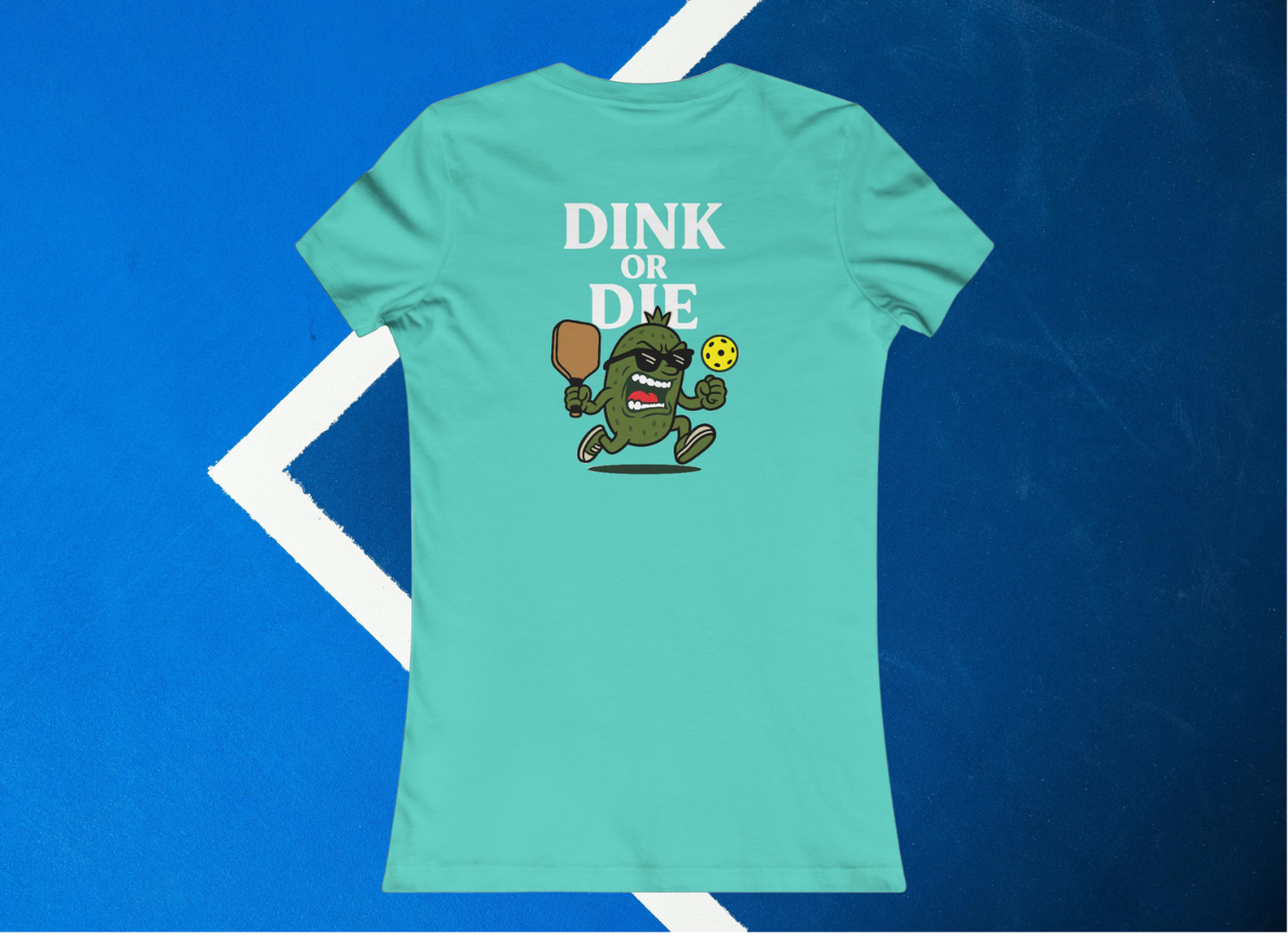 green dink or die women's pickleball shirt – back design print