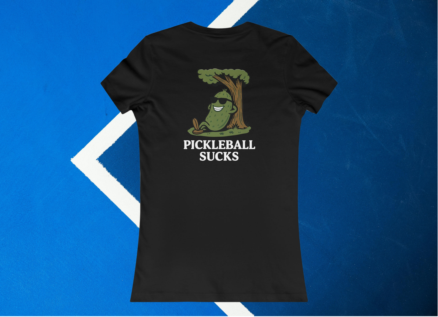 black pickleball sucks pickleball shirt – back design print