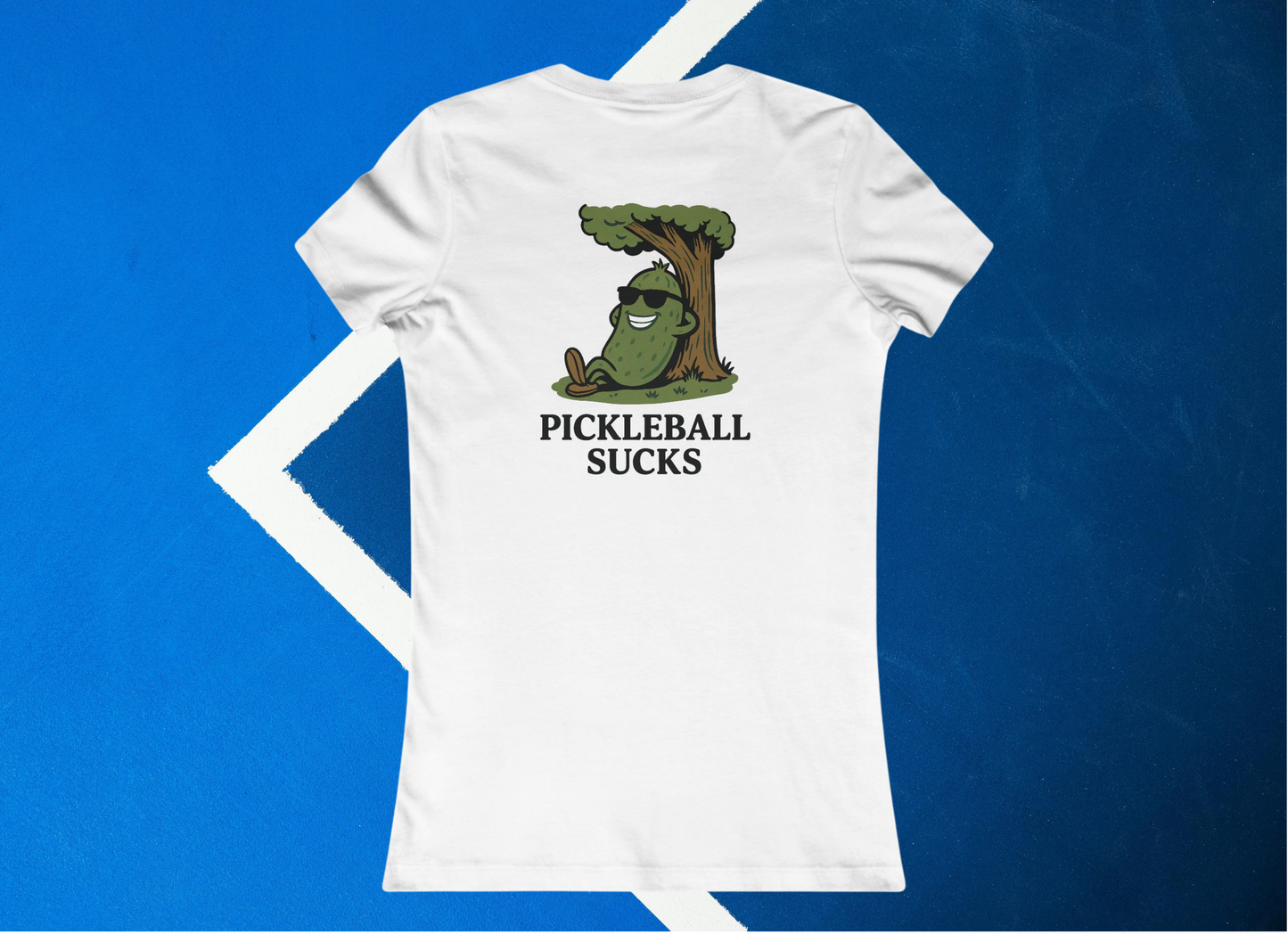 white pickleball sucks pickleball shirt – back design print