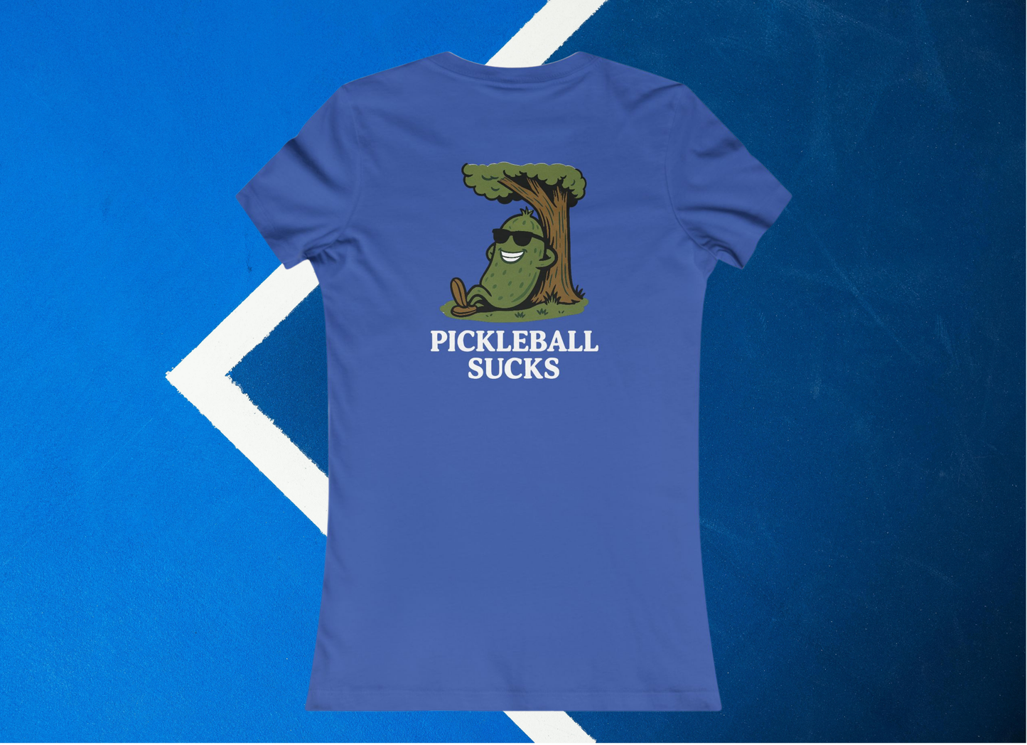 blue pickleball sucks pickleball shirt – back design print