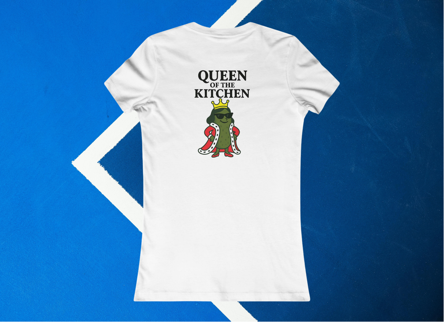 white queen of the kitchen pickleball shirt – back design print