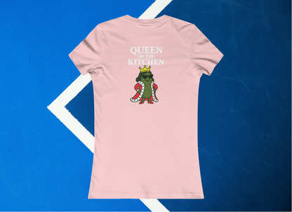 pink queen of the kitchen pickleball shirt – back design print