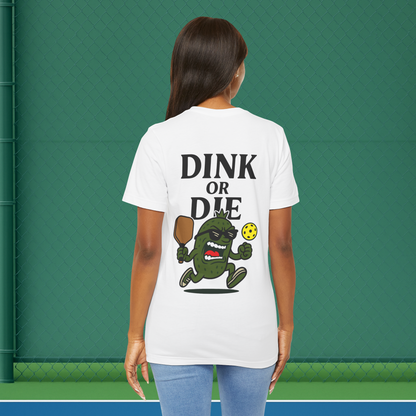 white dink or die women's pickleball shirt – back print worn