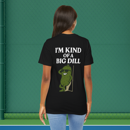 black im kind of a big dill women's pickleball shirt – back print worn