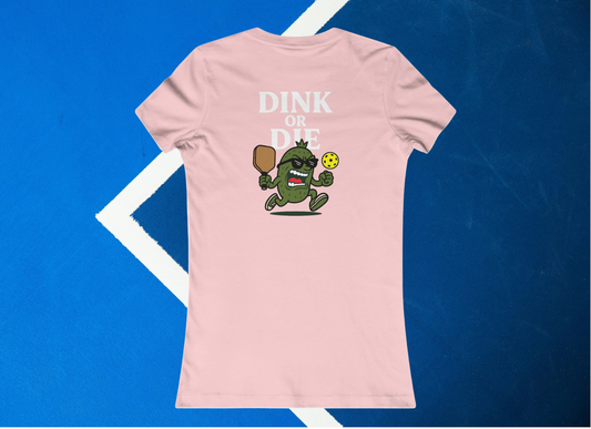 pink dink or die women's pickleball shirt – back design print