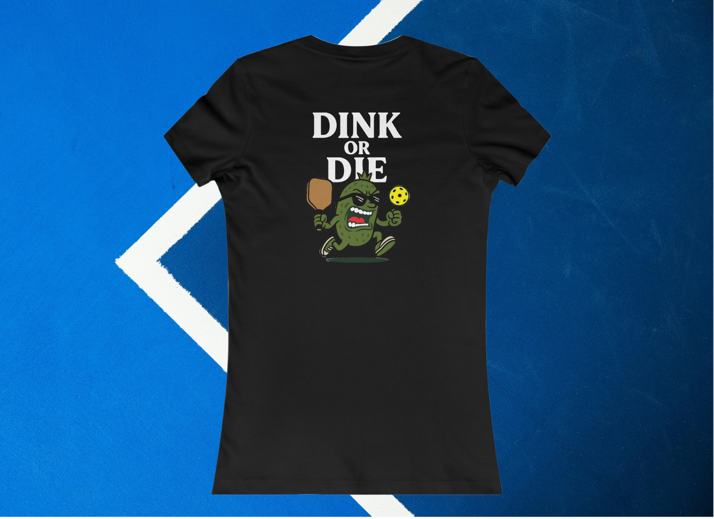 black dink or die women's pickleball shirt – back design print