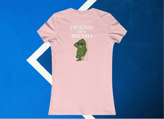 pink im kind of a big dill pickleball shirt – back design print