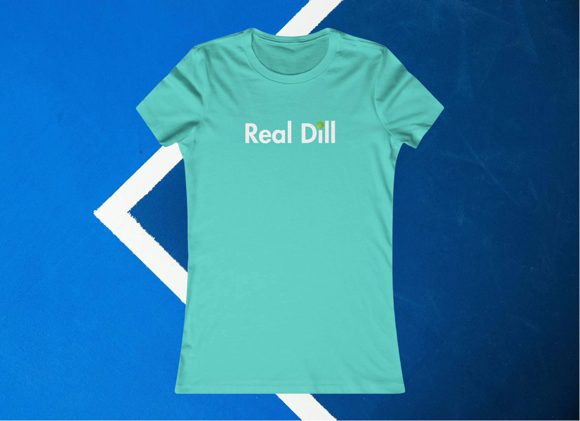 green real dill logo pickleball shirt – front flat lay view