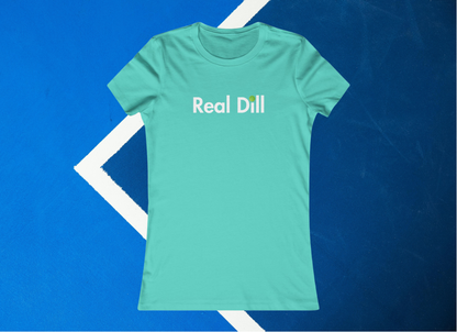 green real dill logo pickleball shirt – front flat lay view