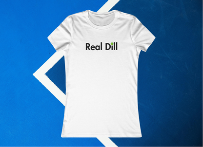 white real dill logo pickleball shirt – front flat lay view