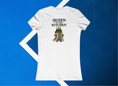 white queen of the kitchen pickleball shirt – back design print